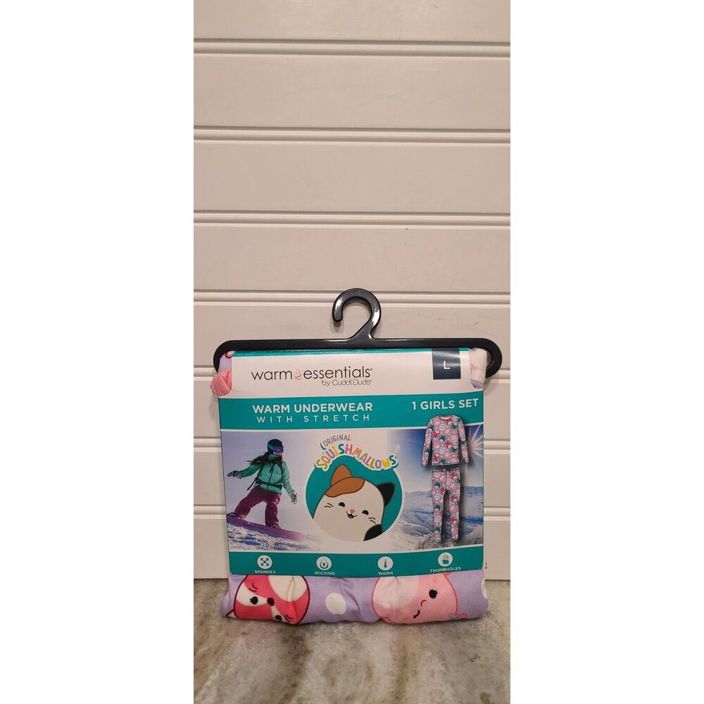 Warm Essentials Warm Underwear With Stretch Girls Set Size L Squishmallows